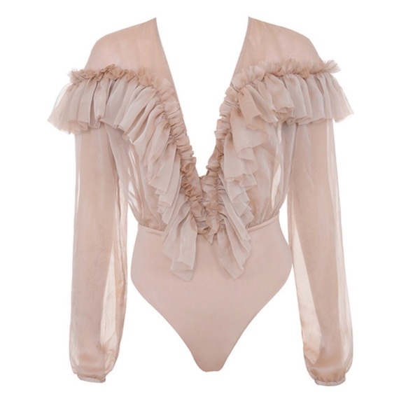 Emilyn Sheer Ruffle Bodysuit - Picture 5 of 8